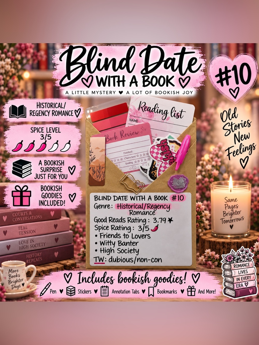 Blind Date With A Book #10 - Historical/Regency Romance Book+Accessories